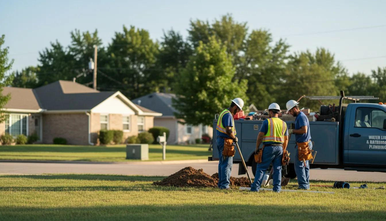 Residential water line and bathroom plumbing service in Kidder, MO